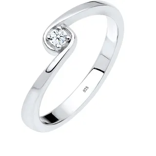 Elli DIAMONDS Solitär Verlobung Diamant 0.03 ct. 925 Silber Ringe Damen