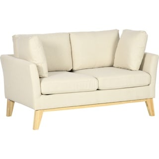 2-Sitzer-Sofa Mit Kissen Beige (Farbe: Beige)