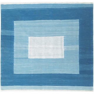 Designteppich Elysian Delusion 122x116 Handgewebter Orientteppich / Perserteppich, Nain Trading, quadratisch, Höhe: 8 mm blau