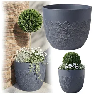 Pflanzkübel Melody 35 cm Blau - Blumentopf mit Bewässerungssystem, Frostbeständig, Balkon Terrasse Blumentopf für drinnen und draußen - Blau