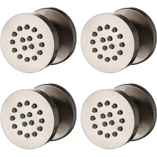 SXLSZ Seitenbrausen Dusche Gebürstet Massagedüse 2 Zoll Runde Messing Seitenbrause Brause Einstellbar Seitenbrause Dusche Wandbrause Wanddüse Regenbrause Shower Dusche Jet,4 Packs