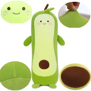 Tikwisdom Krokodil Birne, grüne Avocado, Simulation Avocado Plüschtier Puppe Schlafkissen, Puppe, Kissen, Spielzeug Kissen (Lange Klause105 cm)