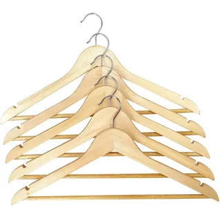 Trendline Kleiderbügel Holz Schwarz 5 St.