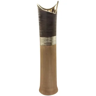 GILDE Deko Vase Bodenvase - Keramikvase - Deko Wohnzimmer - braun/Champagner/beige Höhe 60 cm