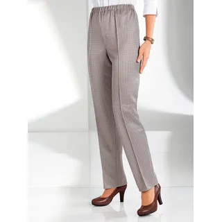 Jerseyhose CLASSIC BASICS Gr. 28, Kurzgrößen, grau (grau, kariert) Damen Hosen Jerseyhosen