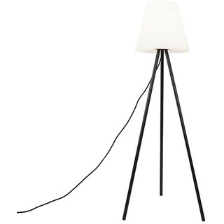 QAZQA - Design Moderne Außenlampe schwarz mit weißem Schirm IP65 - Virginia I Außenbeleuchtung - Stahl Länglich - LED geeignet E27