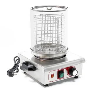 Wiltec Hot Dog Gerät 450 W aus Edelstahl, 260 x 290 x 380 mm, Wurstkocher Würstchenwärmer Hot Dog Maker