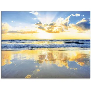 Glasbild ARTLAND "Sonnenaufgang über dem Ozean", blau (farbe bild(er): blau), B:80cm H:60cm, Bilder, in verschiedenen Größen
