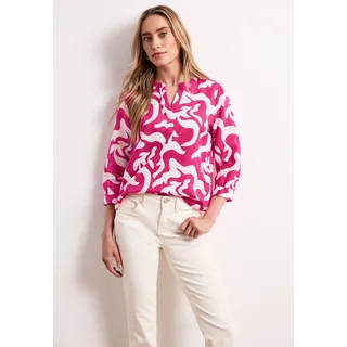 STREET ONE Langarmbluse mit Split Neck Rosa 34