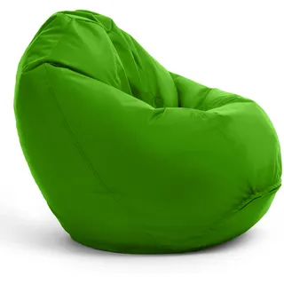 Bruni Sitzsack Classico L in Grün – XL Sitzsack mit Innensack zum Lesen, Abnehmbarer Bezug, lebensmittelechte EPS-Perlen als Bean-Bag-Füllung, aus Deutschland
