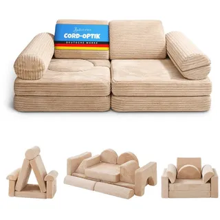 BestLivings Kindersofa modulares Spielsofa 11-teilig Schaumstoff beige