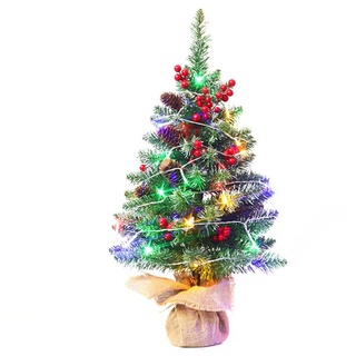 LICHENGTAI 45cm Kleiner Weihnachtsbaum, Künstlicher Tannenbaum Weihnachtsdeko mit Beleuchtung LED Licht Mini Künstlich Weihnachtsbaum Geschmückt Weihnachten Deko für Tisch Schreibtisch Zuhause Büro