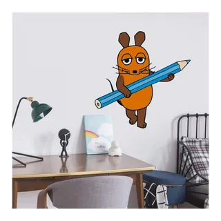 Die Maus Wandtattoo Die Sendung mit der Maus Wandsticker Kinderzimmer Buntstifte, selbstklebende Wandsticker für Babyzimmer, hergestellt in Berlin bunt 50 cm x 50 cm