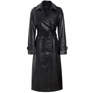 SS7 Damen Trenchcoat aus Kunstleder Maxi PU Jacke - S