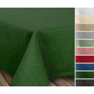 Beautex Tischdecke Fleckenabweisende bügelfreie Tischdecke mit Lotuseffekt, Leinenoptik (1-tlg) grün Eckig | 110 cm x 140 cm