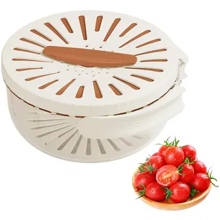 GUAHKUN Salatschleuder Faltbar Collapsible Salad Spinner Abtropfkorb 15.5×8.3cm Küchenhelfer Mit Sieb PP Für Obst Gemüse Waschen (A)