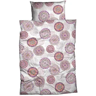 Traumschlaf Rozette Ornamental Rosa 155 x 220 cm + 80 x 80 cm