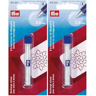 Prym 610841 Ersatzminen für Minenstift Durchmesser 0, 9 mm Weiß (Packung mit 2)