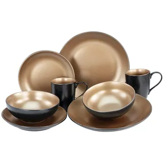 CreaTable Glamour Gold Kombiservice 8-tlg. schwarz kupfer