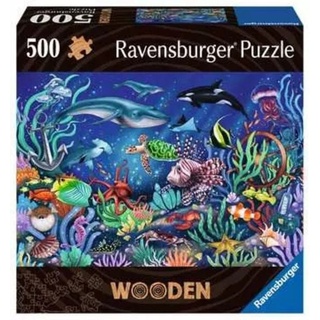 Ravensburger 17515 - Wooden, Unten im Meer, Holz-Puzzle inkl. 40 Whimsies, 500 Teile