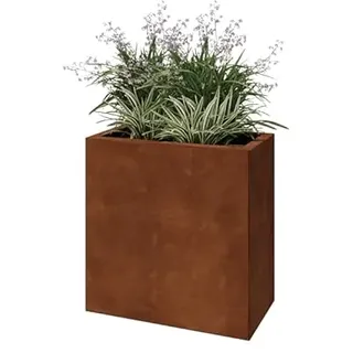 MySteel | Cortenstahl Pflanzkübel - Rechteckig - 60x30x60cm - Rostfarbe - mit Boden