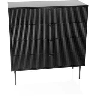 hjh living KARBY K 90 x 95 x 40 cm Schwarz