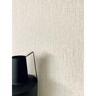 Newroom Vliestapete Creme Uni Tapete Wohnzimmer Skandinavisch