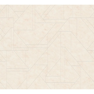 AS-Creation Vliestapete Grafisch Matt Muster Glänzend Glatt Creme Weiß