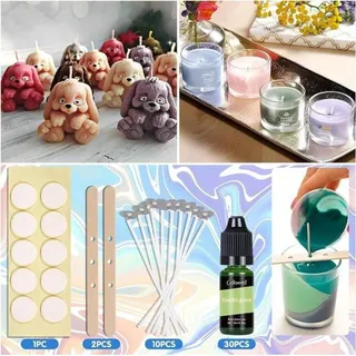 Famanu Kerzenfarbe Set – 30 lebendige Farben, 10 ml Flasche