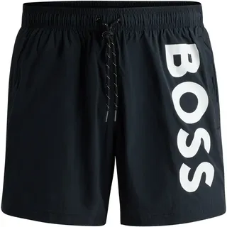 BOSS Herren Badeshorts - OCTOPUS, Swim Shorts, Badehose, gewebt, Logo, einfarbig Schwarz XL