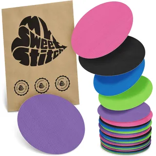 MySweetStitch 25 Fixierpflaster für CGM-Sensoren rund Rainbow | Hilft gegen vorzeitiges Ablösen, wasserfest und schnell trocknend, hautfreundlich, bis zu 15 Tage Halt