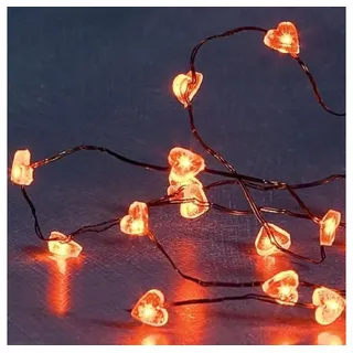Konstsmide LED Lichterkette Herzen 1 m Rot
