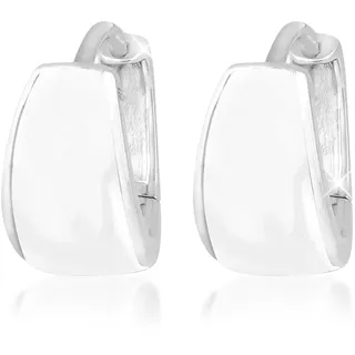 Elli Creolen Basic weiß 925 Sterling Silber onesize