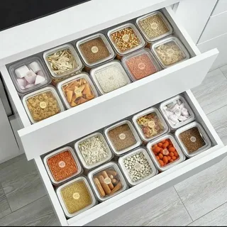 Vip Ahmet Vorratsdose 30-Teilig Vorratsdosen-Set Aufbewahrung Eckig Set transparent beige