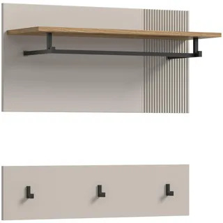Möbel Boss Garderobenpaneel Slide 80 x 80 x 28 cm Beige/Eiche