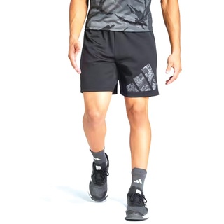 adidas Men's Workout Logo Knit Shorts Freizeit, Black/White, XL 7 inch