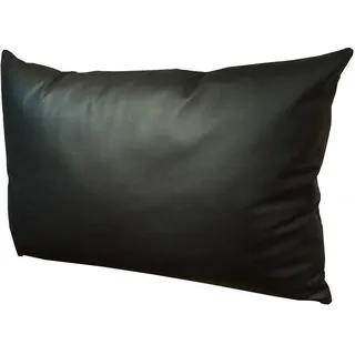 Quattro Meble Schwarz Echtleder Kissen Sofa & Stuhl Dekokissen Zierkissen Echtleder Rückenkissen Rindsleder Echt Leder Modell 1EL (40 x 60 cm)