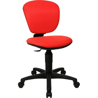 Xora Jugenddrehstuhl, Rot, Schwarz, Kunststoff, Textil, Drehkreuz, 40x40-49x38 cm, Stoffauswahl, Sitzfläche 360° drehbar, Arbeitszimmer, Bürostühle, Jugendschreibtischstühle & Kinderschreibtischstühle
