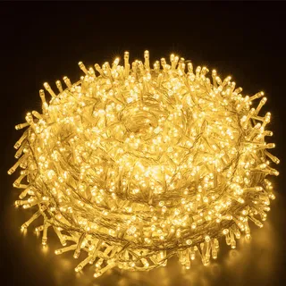 Elegear 2000 LED Lichterkette Außen 50M Weihnachtsbeleuchtung Strombetrie | Warmweiß Cluster Lichterkette 50m 8 Modi Weihnachtsdeko für Innen Außen Neujahr Weihnachtsbaum Party Garten Hochzeit