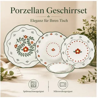 Hermia Concept Geschirr-Set Marcelin (24-tlg), 6 Personen, Porzellan, Tafelservice, 24 Teile, für 6 Personen bunt