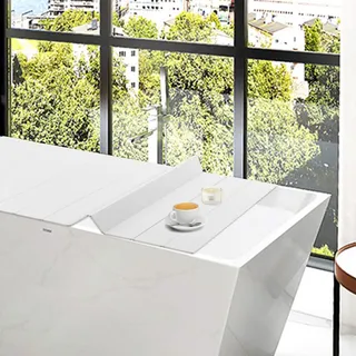 Faltbare Badewannenabdeckung Badewanne Brett Bad Wasserdichte Staubdichtes Badewannendeckel Abdeckung Tablett Faltbar Board FüR Badezimmer Wasserdicht Staubdic Badewannenablage Modern Weiß (70*170cm)