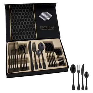OEM Elegantes Schwarzes Besteckset 24-tlg.
