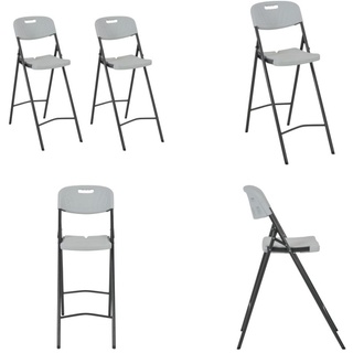 vidaXL Klappbare Barstühle 2 Stk. HDPE und Stahl Weiß - Barstuhl - Barstühle - Klappstuhl - Klappstühle