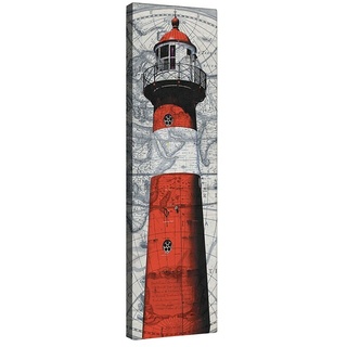 Leinwandbild  (Roter Leuchtturm, B x H: 45 x 145 cm)
