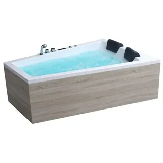 EAGO Whirlpool AWT GE105E mit Holzschürze, 180x130 cm, links