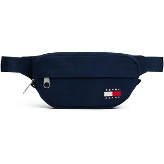 Gürteltasche TOMMY JEANS "TJM ESS DAILY CORD BUMBAG", Damen, Gr. B/H/T: 32cm x 13,5cm x 5,5cm, blau (dunkelblau), Textil, Taschen Gürteltasche, Unisex Gürteltasche, Minibag mit aufgenähter Logoflagge