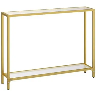Hoobro Konsolentisch Konsolentisch, 2-stöckiger Konsolentisch aus Glas
