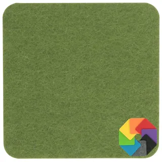Design Filz Untersetzer eckig - 25x25cm in Olive für Glas, Getränke, Bar, Tasse, Vase