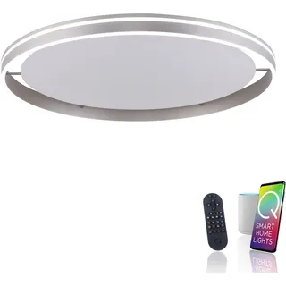 Paul Neuhaus Q-Vito 1 LED-Deckenleuchte rund 79 cm silber