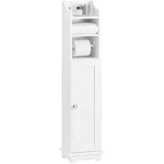 SoBuy Freistehend Toilettenpapieraufbewahrung Holz Weiß FRG177-W